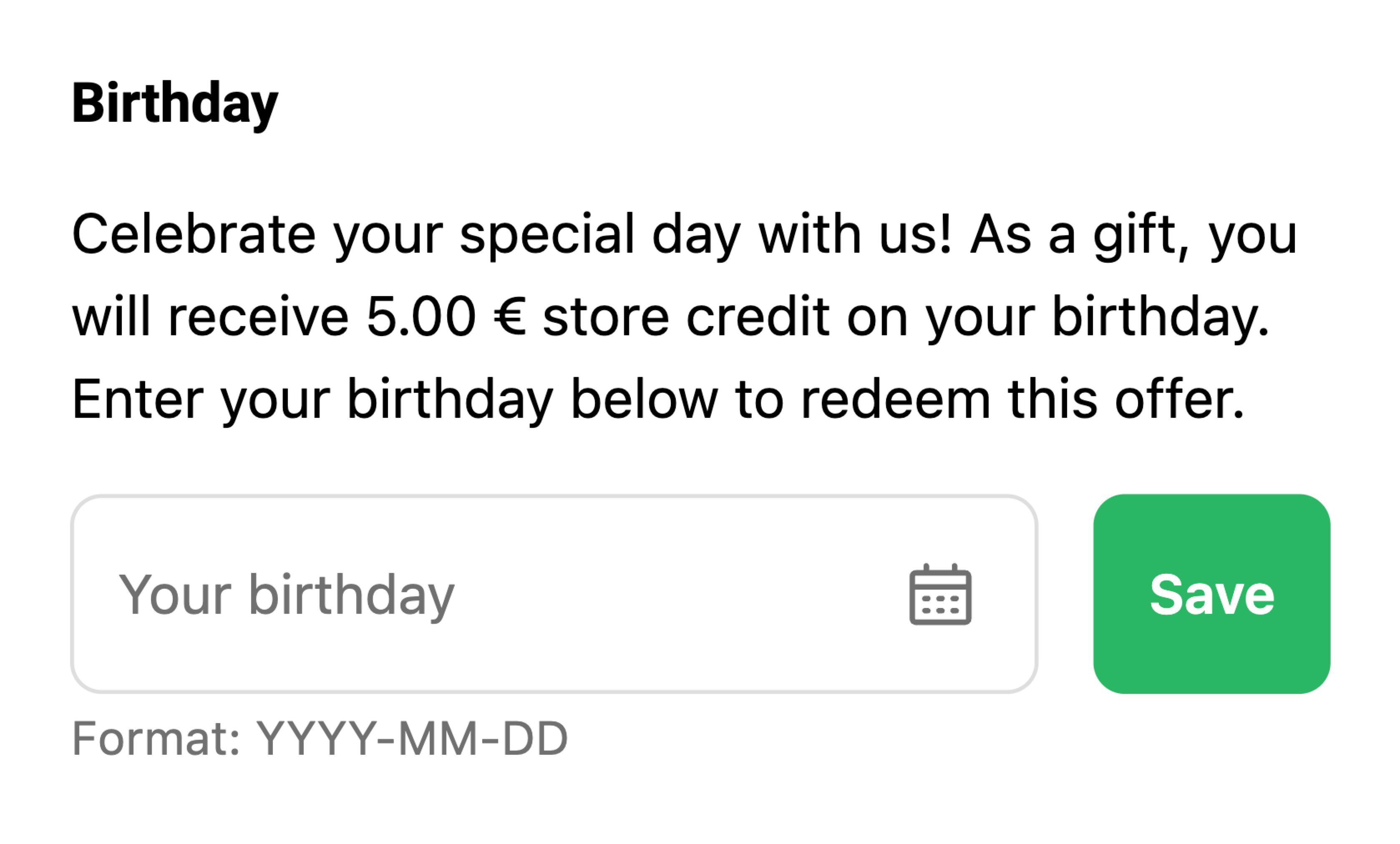 memberr shopify memberships birthday present